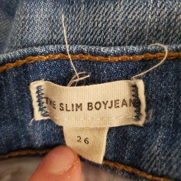 Madewell 26 The Slim Boy Jean Skirt Mini Blue Denim Grunge Steampunk - Picture 4 of 4